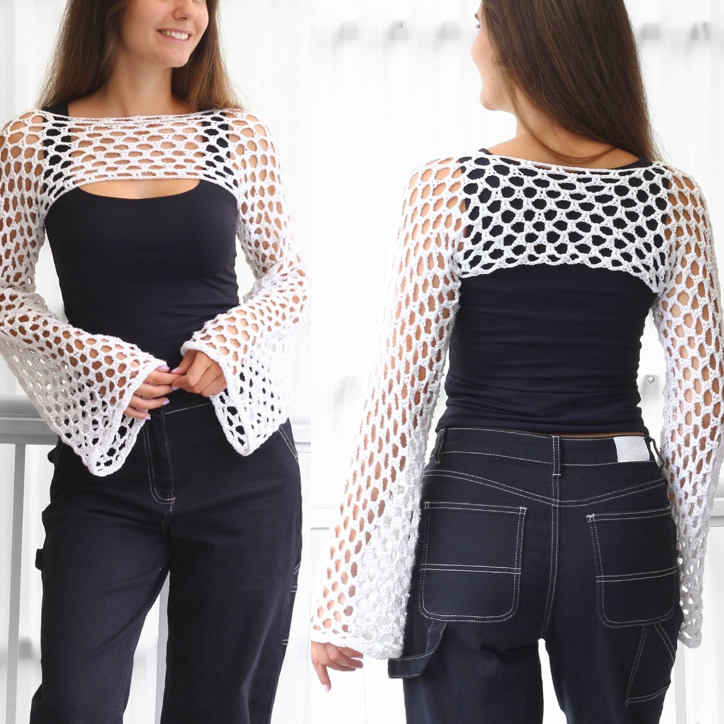Crochet Pattern SHRUGOVIA Shrug Bolero – PDF (XS–2XL) - Hakel Liebe