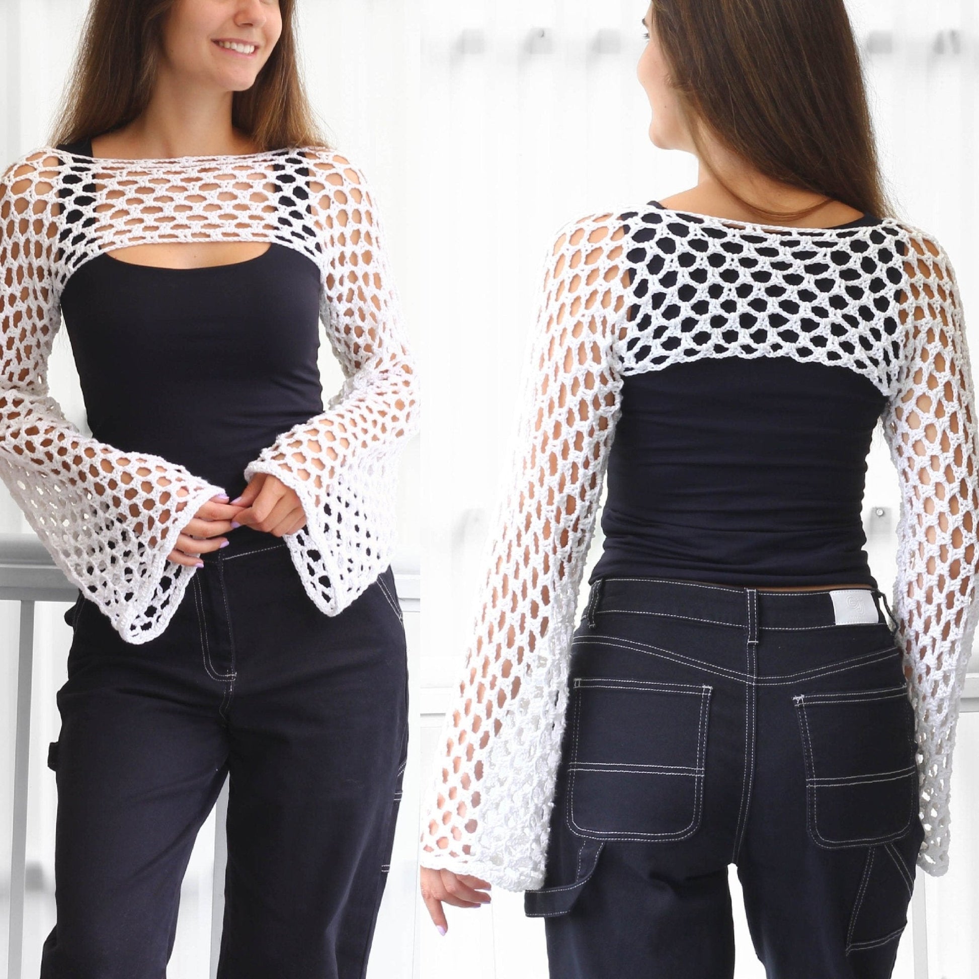 Crochet Pattern SHRUGOVIA Shrug Bolero – PDF (XS–2XL) - Hakel Liebe