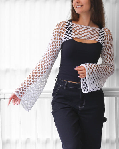 Crochet Pattern SHRUGOVIA Shrug Bolero – PDF (XS–2XL) - Hakel Liebe