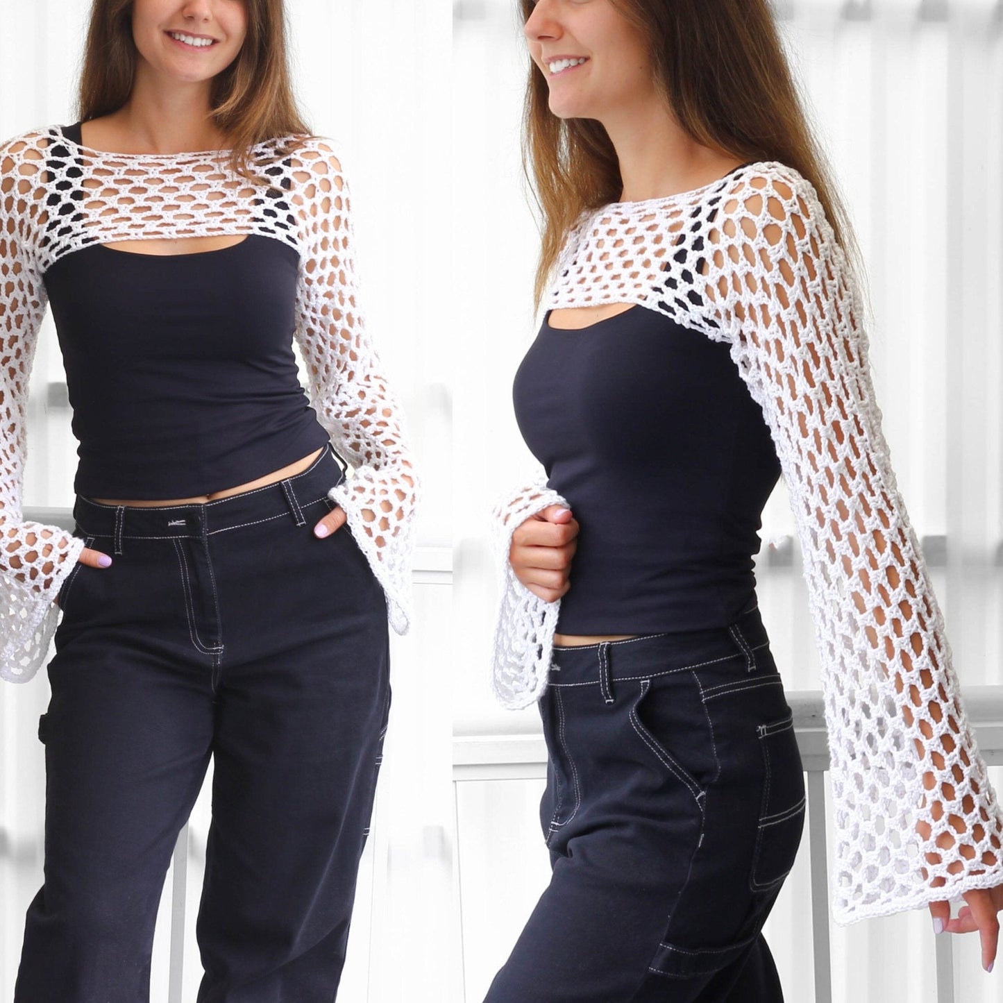 Crochet Pattern SHRUGOVIA Shrug Bolero – PDF (XS–2XL) - Hakel Liebe