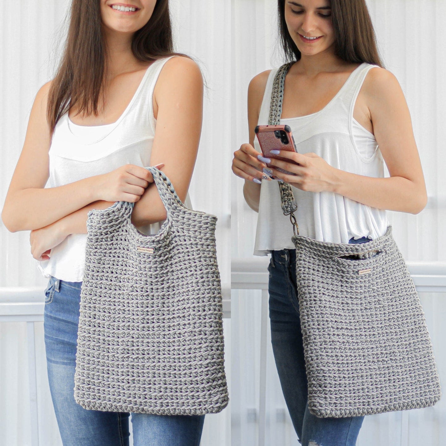 Crochet Pattern QUATRIS Convertible Bag – PDF - Hakel Liebe