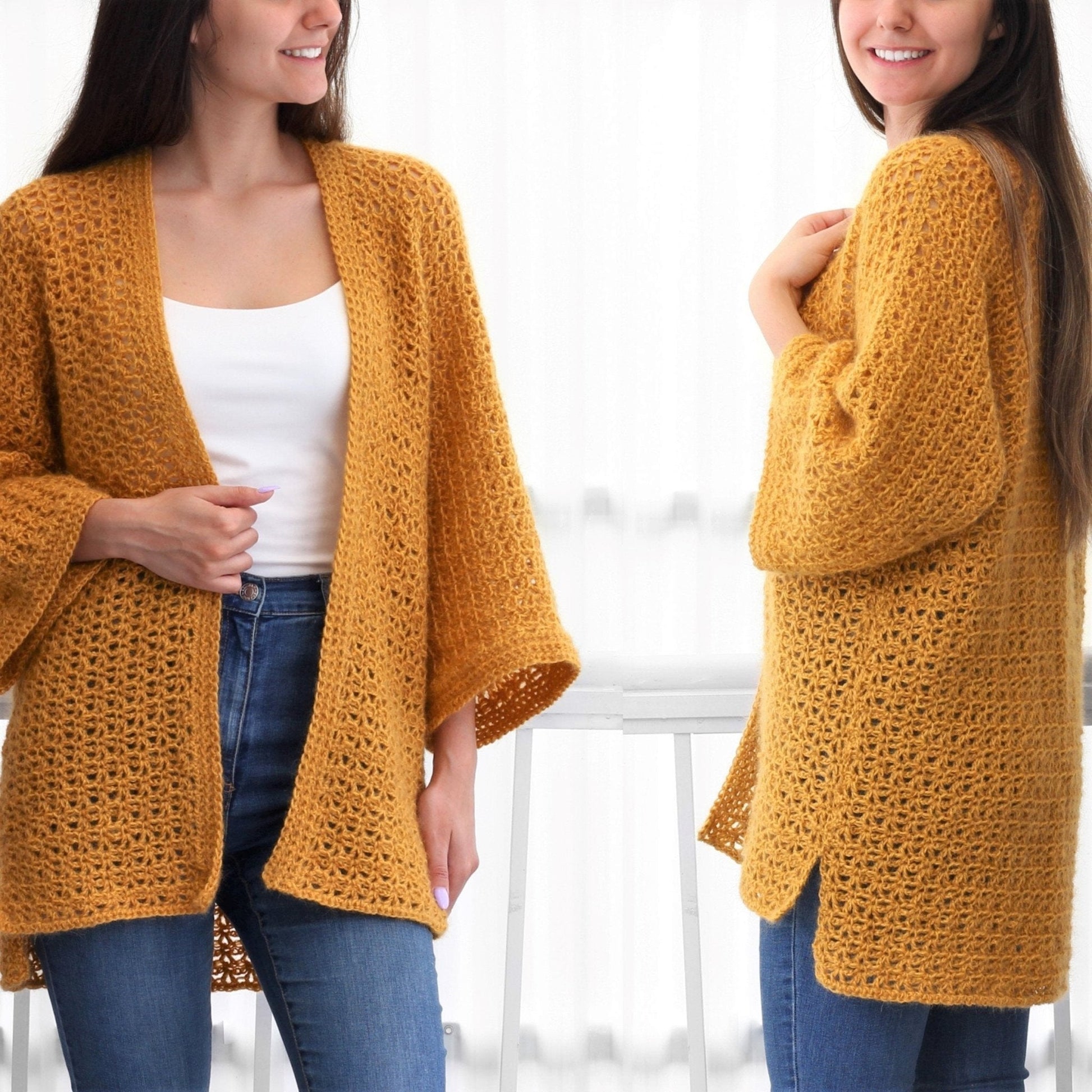 Crochet Pattern LACELUNE Lace Cardigan – PDF (XS–3XL) - Hakel Liebe