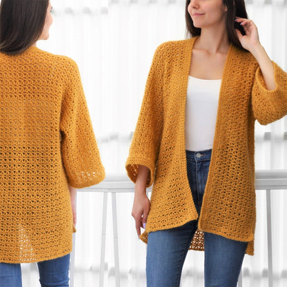 Crochet Pattern LACELUNE Lace Cardigan – PDF (XS–3XL) - Hakel Liebe