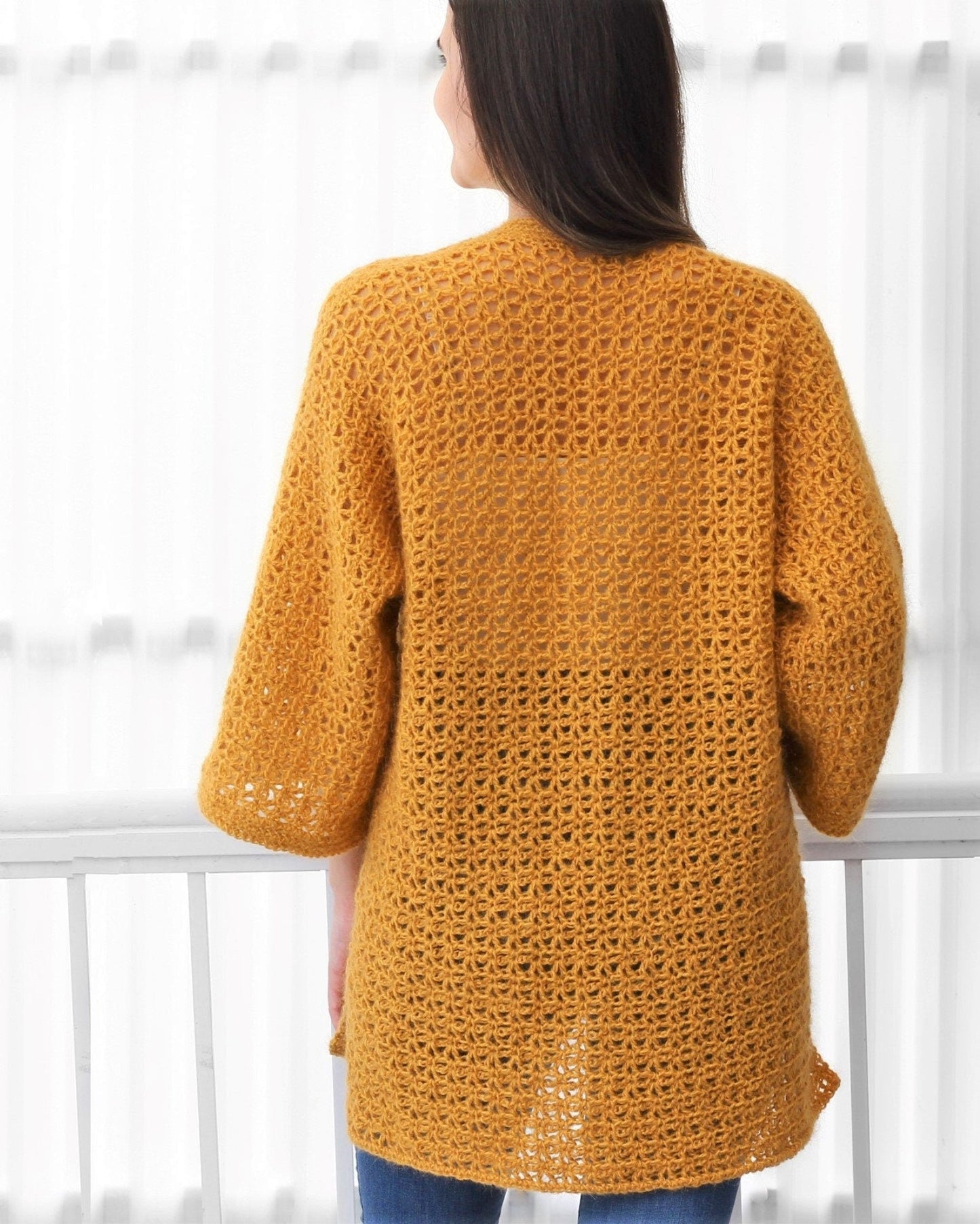 Crochet Pattern LACELUNE Lace Cardigan – PDF (XS–3XL) - Hakel Liebe