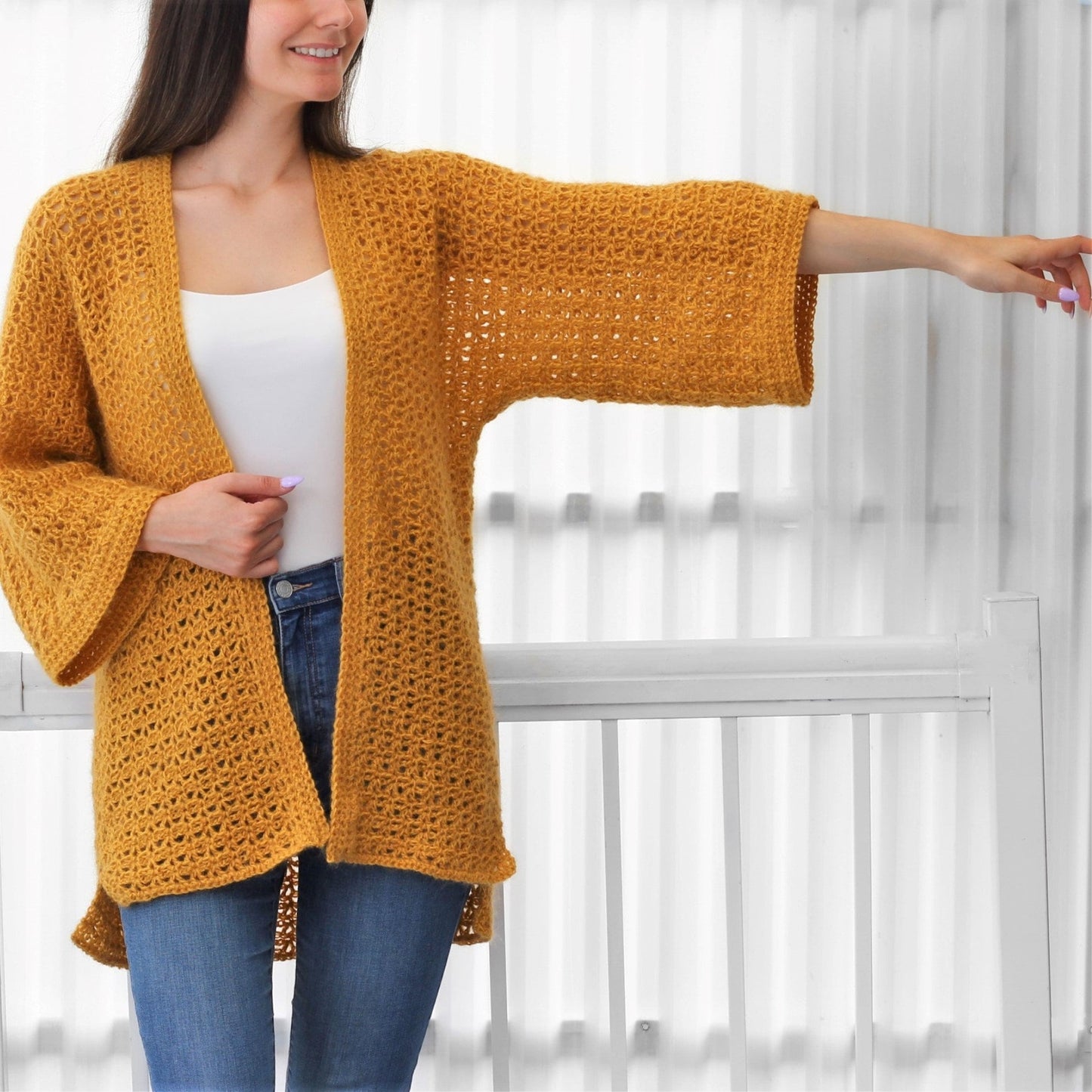 Crochet Pattern LACELUNE Lace Cardigan – PDF (XS–3XL) - Hakel Liebe