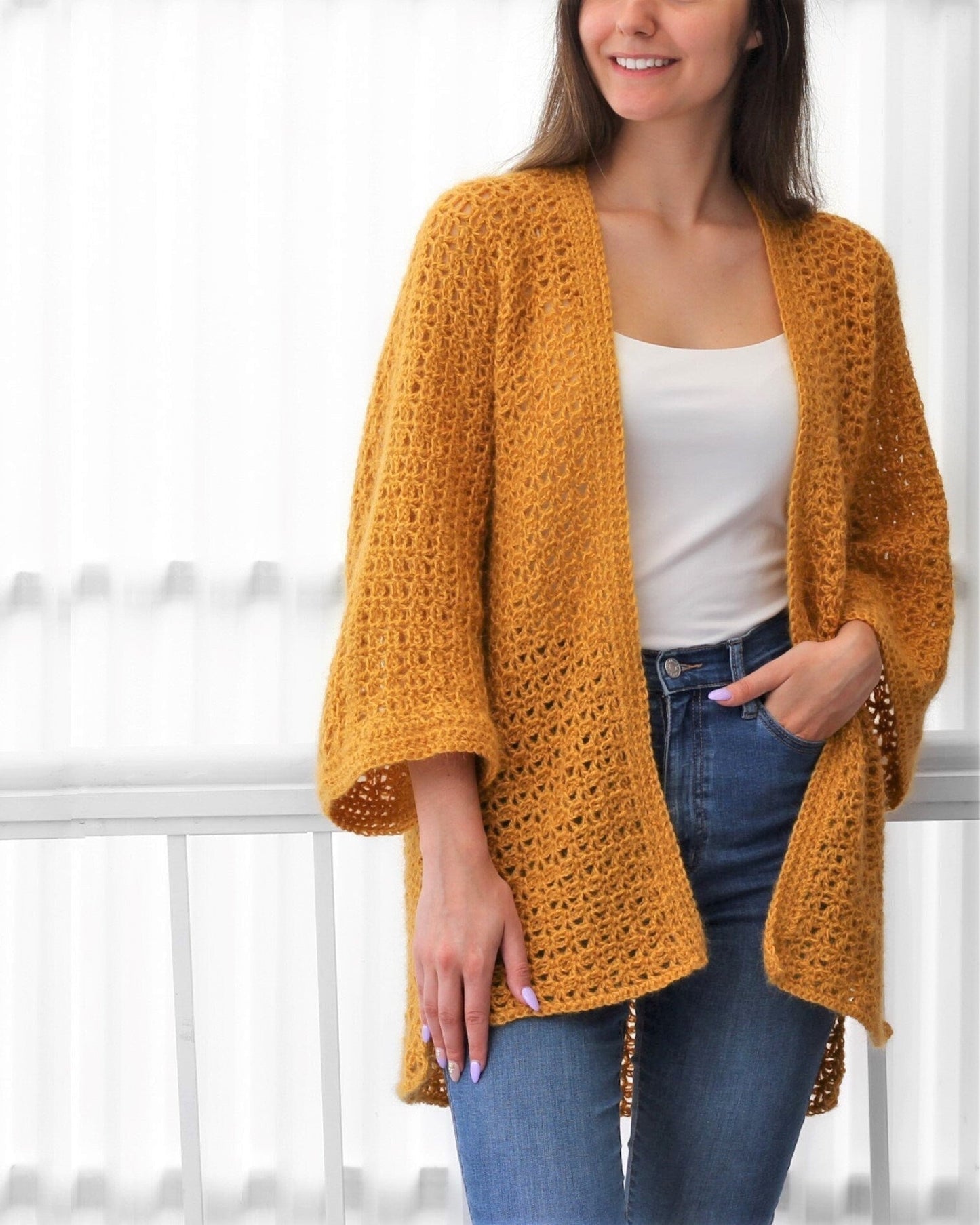Crochet Pattern LACELUNE Lace Cardigan – PDF (XS–3XL) - Hakel Liebe