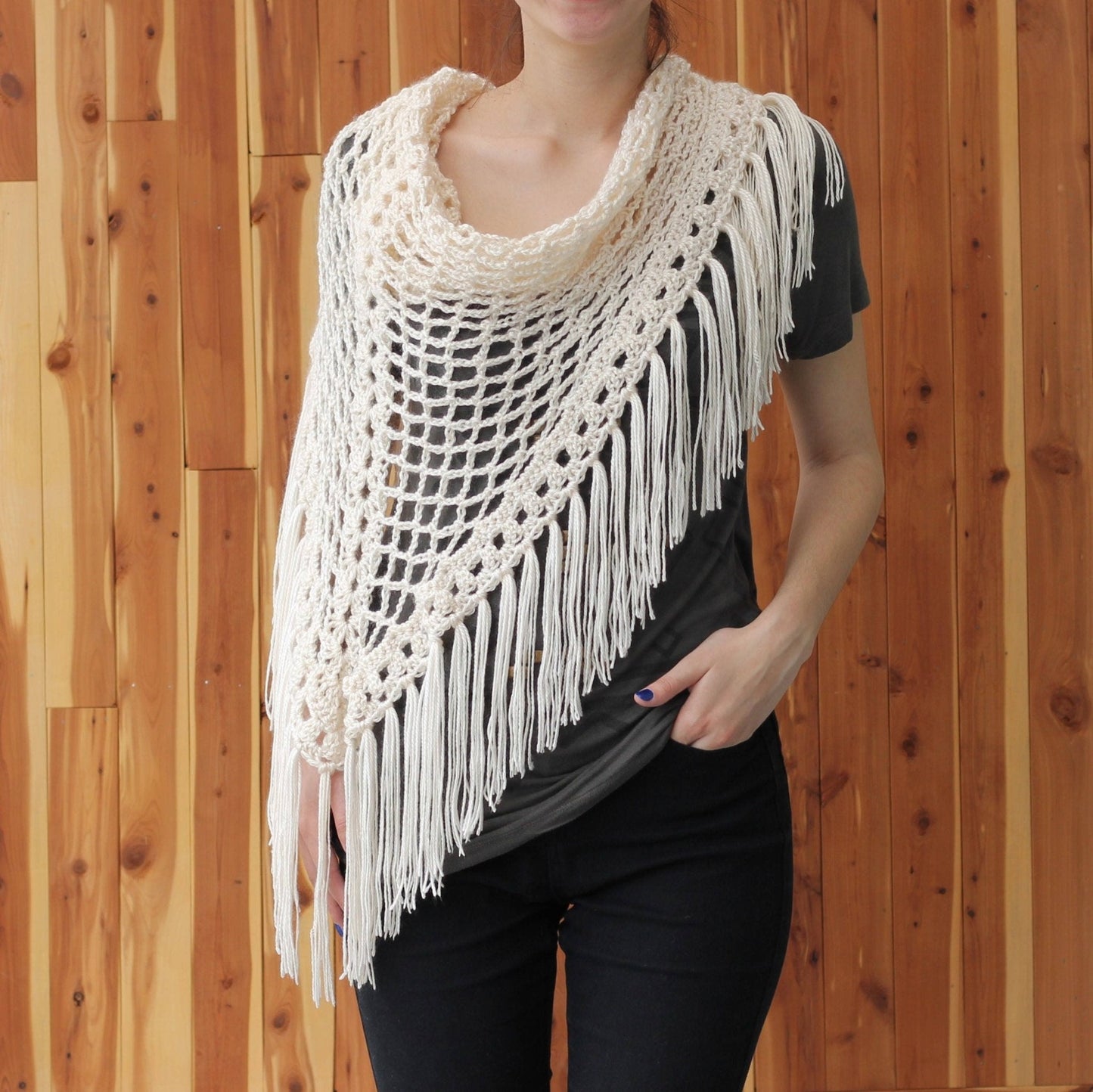 Crochet Pattern TRIANGELIS Boho Triangle Shawl – PDF Beginner - Hakel Liebe