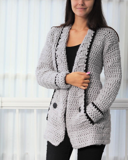 Crochet Pattern MIALIS Cardigan – PDF (7Y–3XL) - Hakel Liebe