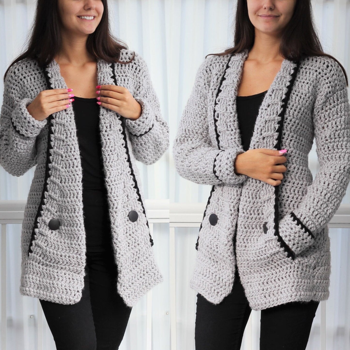 Crochet Pattern MIALIS Cardigan – PDF (7Y–3XL) - Hakel Liebe