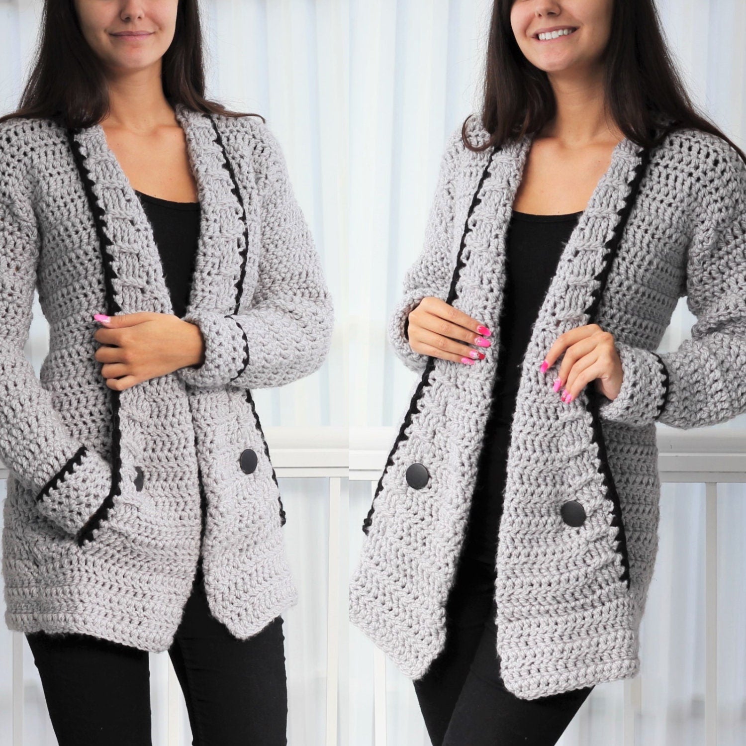 Crochet Pattern MIALIS Cardigan – PDF (7Y–3XL) - Hakel Liebe