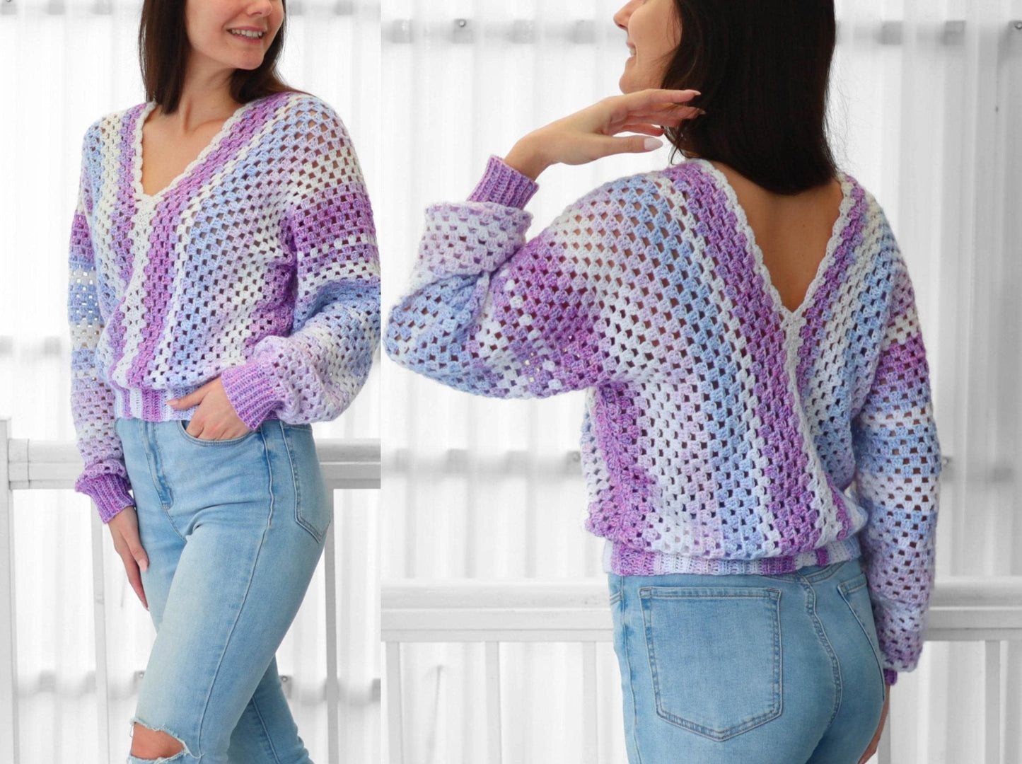 Crochet Pattern GRANNELIS Granny Sweater – PDF (XS–3XL) - Hakel Liebe