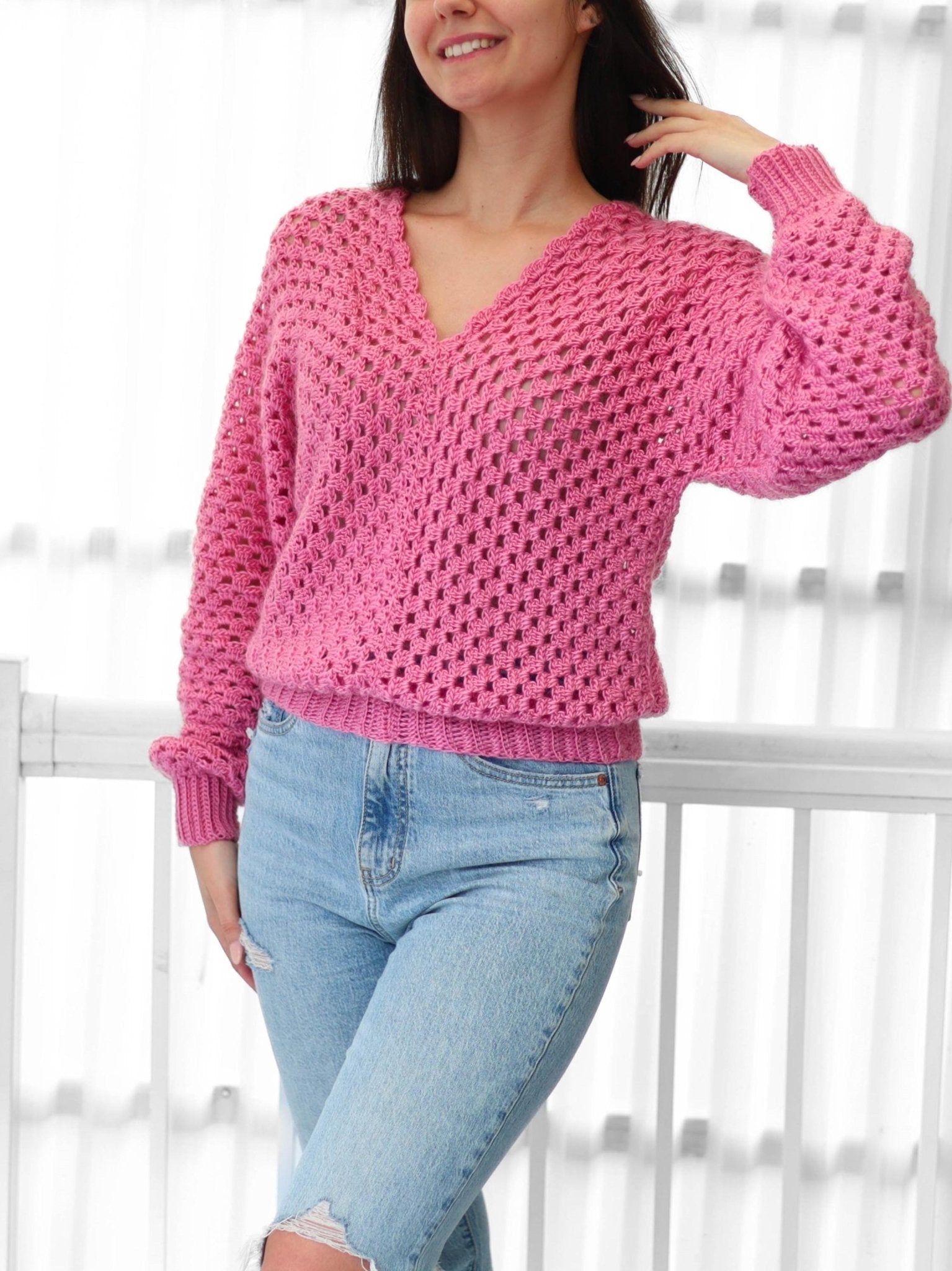 Crochet Pattern GRANNELIS Granny Sweater – PDF (XS–3XL) - Hakel Liebe