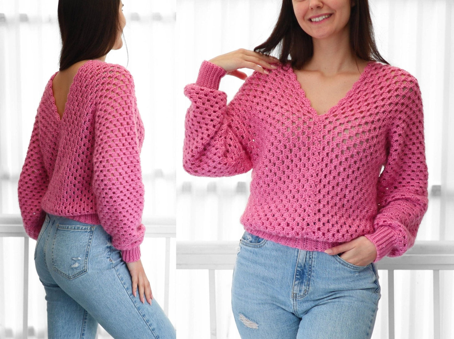 Crochet Pattern GRANNELIS Granny Sweater – PDF (XS–3XL) - Hakel Liebe