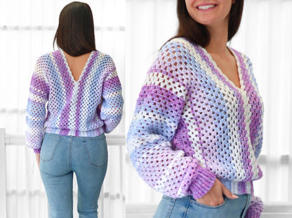 Crochet Pattern GRANNOLUNE Granny Sweater – PDF (XS–3XL) - Hakel Liebe