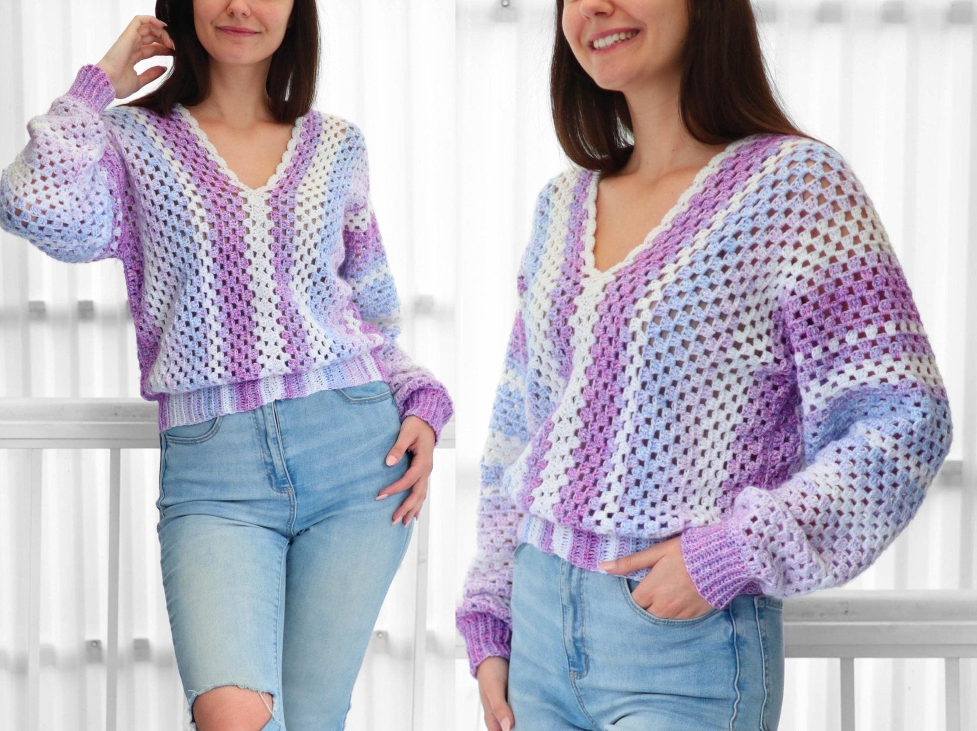 Crochet Pattern GRANNOLUNE Granny Sweater – PDF (XS–3XL) - Hakel Liebe
