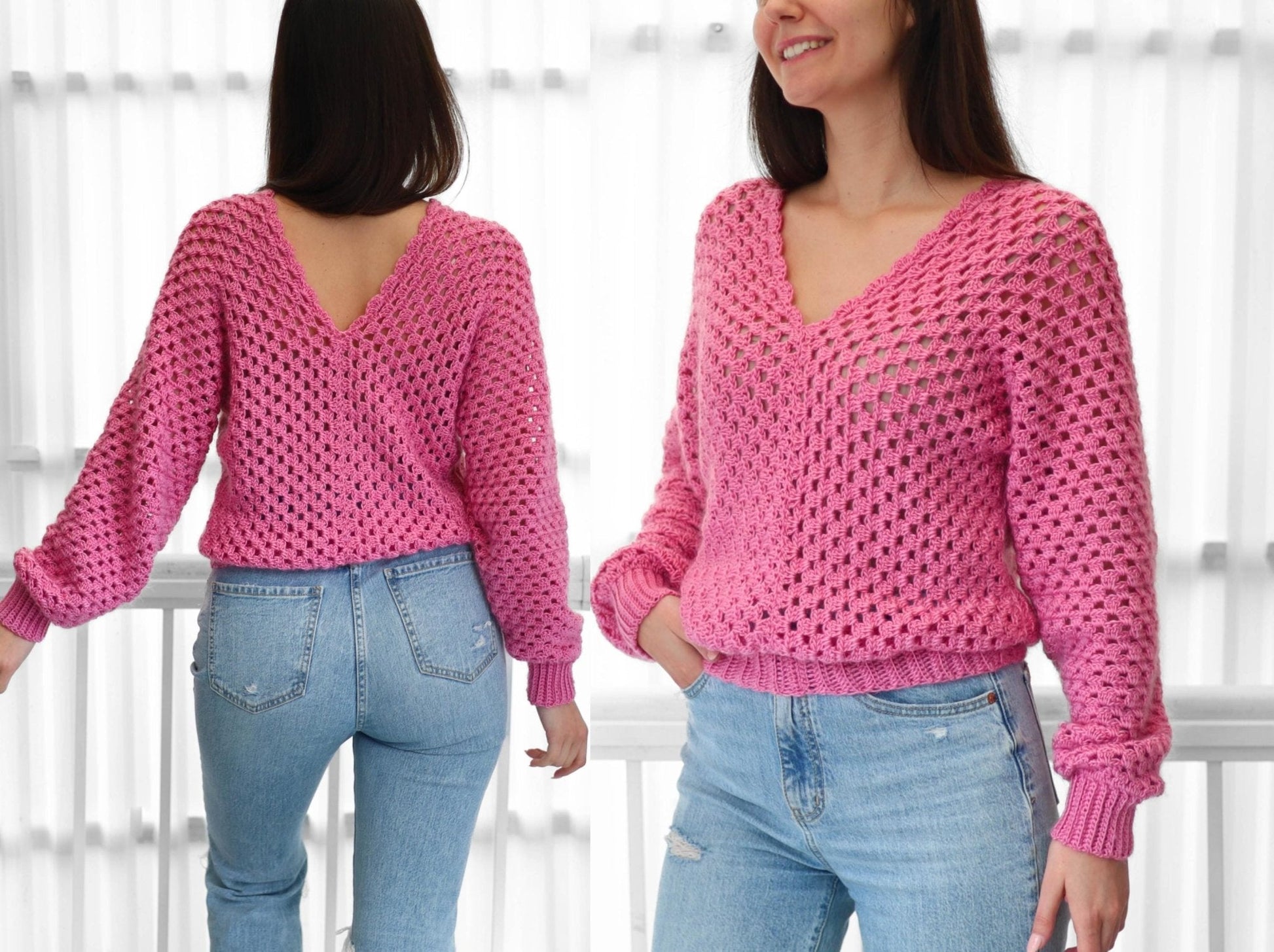 Crochet Pattern GRANNELIS Granny Sweater – PDF (XS–3XL) - Hakel Liebe