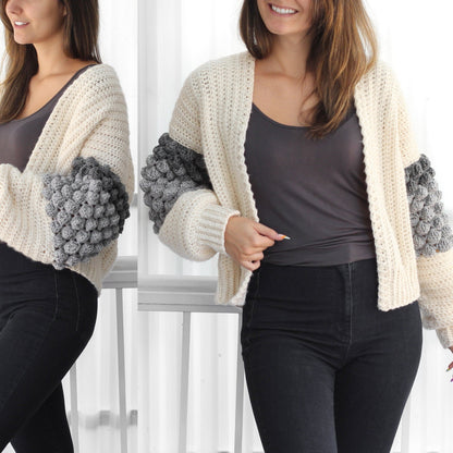 Crochet Pattern BOBBELIS Bobble Cardigan – PDF (XS–3XL) - Hakel Liebe