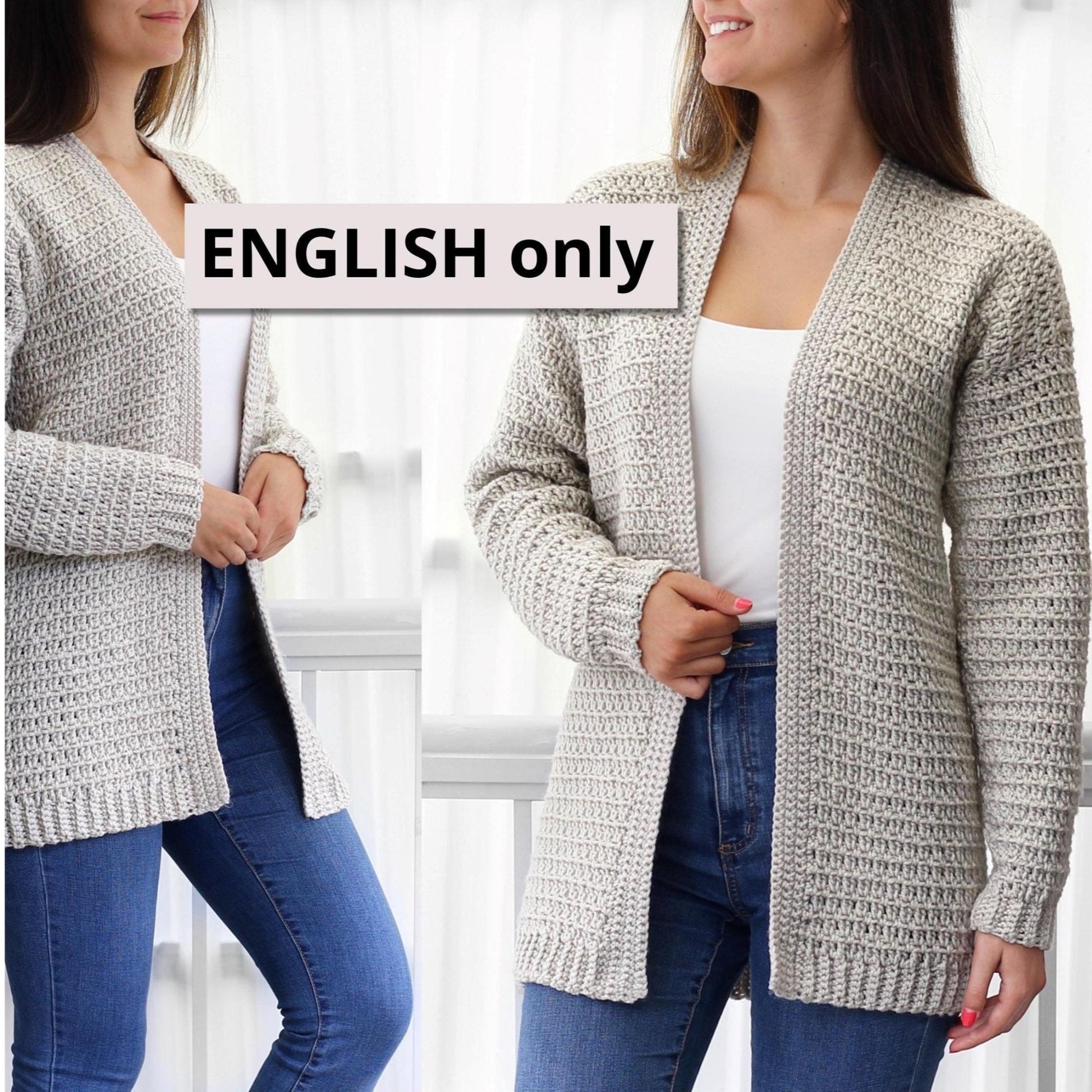 Crochet Pattern CASUELIS Cardigan – PDF (XS–3XL) - Hakel Liebe