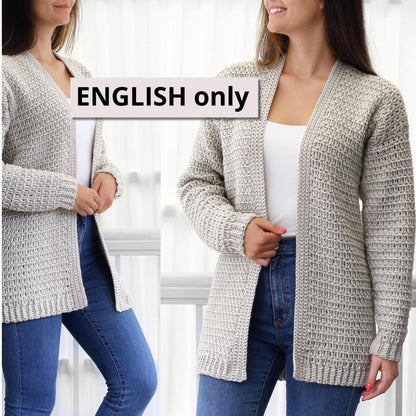 Crochet Pattern CASUELIS Cardigan – PDF (XS–3XL) - Hakel Liebe