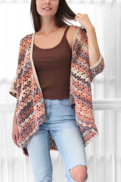 Crochet Pattern SHELLOVIA Shell Poncho-Cardigan – PDF - Hakel Liebe