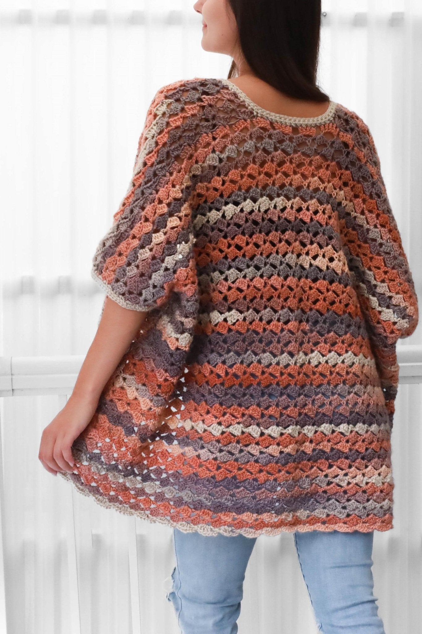 Crochet Pattern SHELLOVIA Shell Poncho-Cardigan – PDF - Hakel Liebe