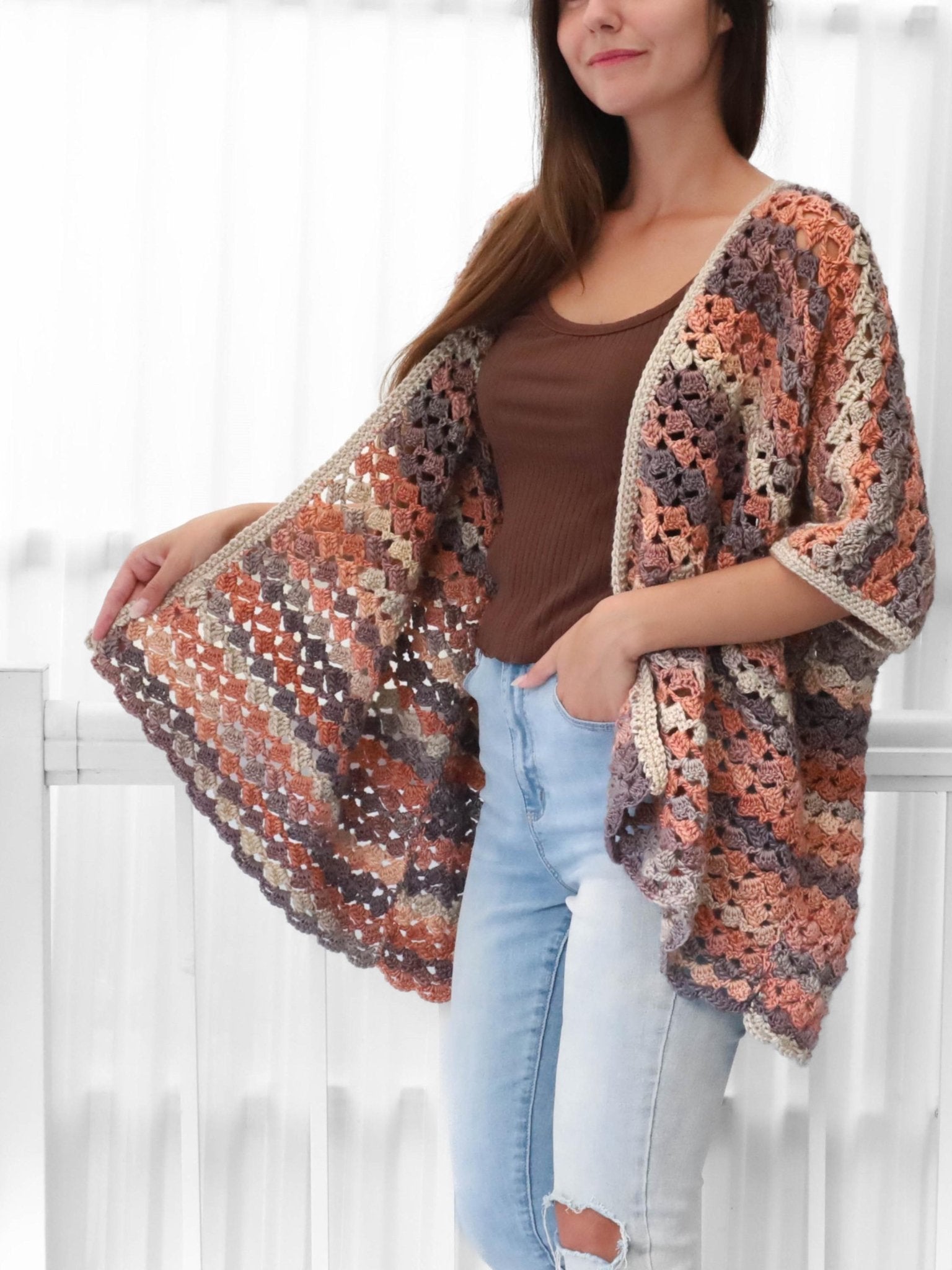 Crochet Pattern SHELLOVIA Shell Poncho-Cardigan – PDF - Hakel Liebe