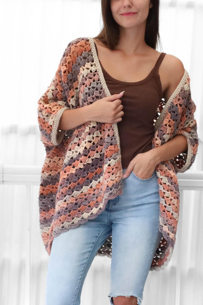 Crochet Pattern SHELLOVIA Shell Poncho-Cardigan – PDF - Hakel Liebe