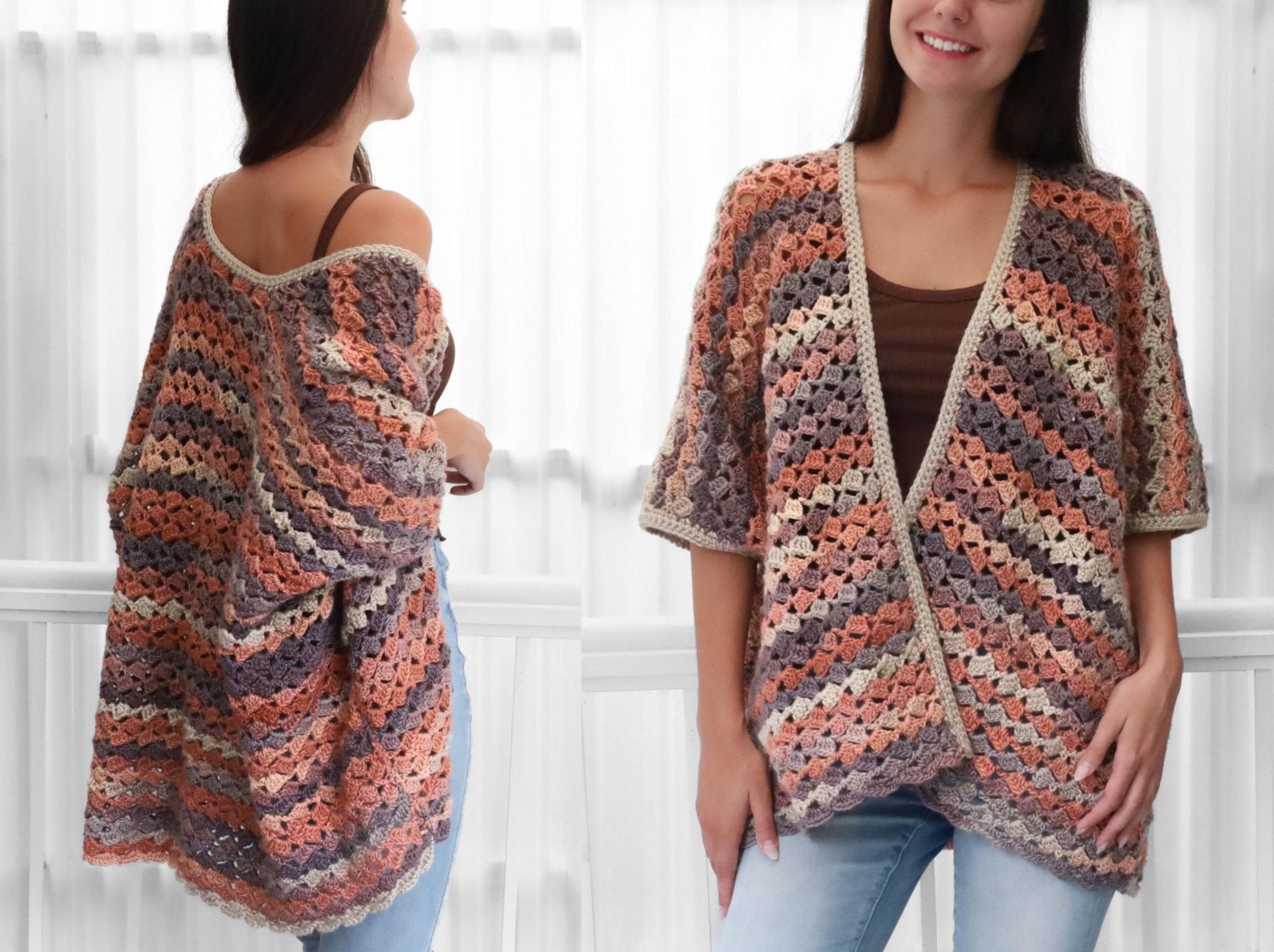 Crochet Pattern SHELLOVIA Shell Poncho-Cardigan – PDF - Hakel Liebe