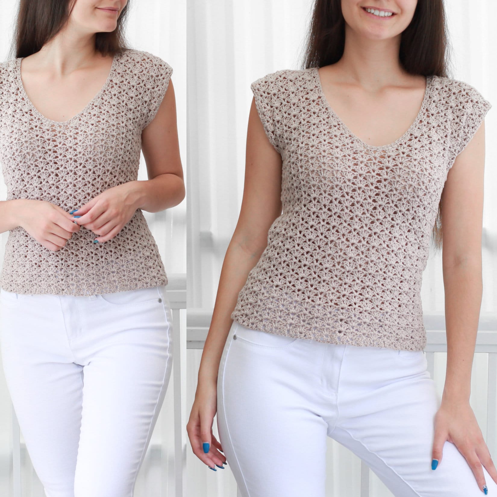 Crochet Pattern SOPHELIS Lace Top – PDF (XS–XXL) - Hakel Liebe