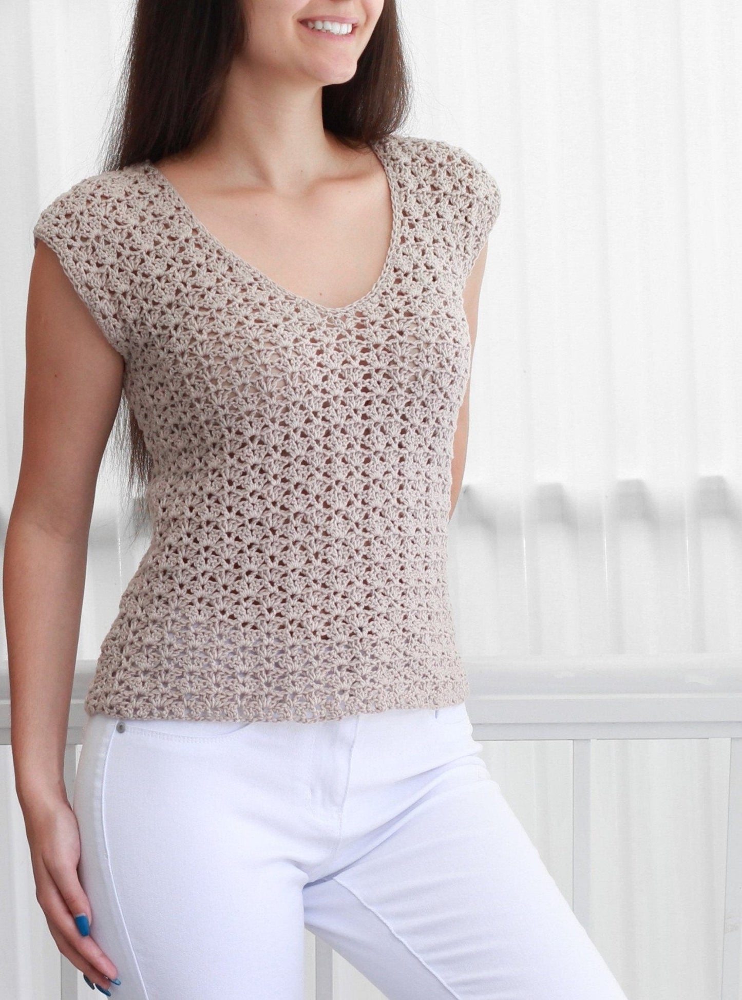 Crochet Pattern SOPHELIS Lace Top – PDF (XS–XXL) - Hakel Liebe