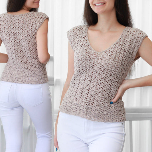 Crochet Pattern SOPHELIS Lace Top – PDF (XS–XXL) - Hakel Liebe