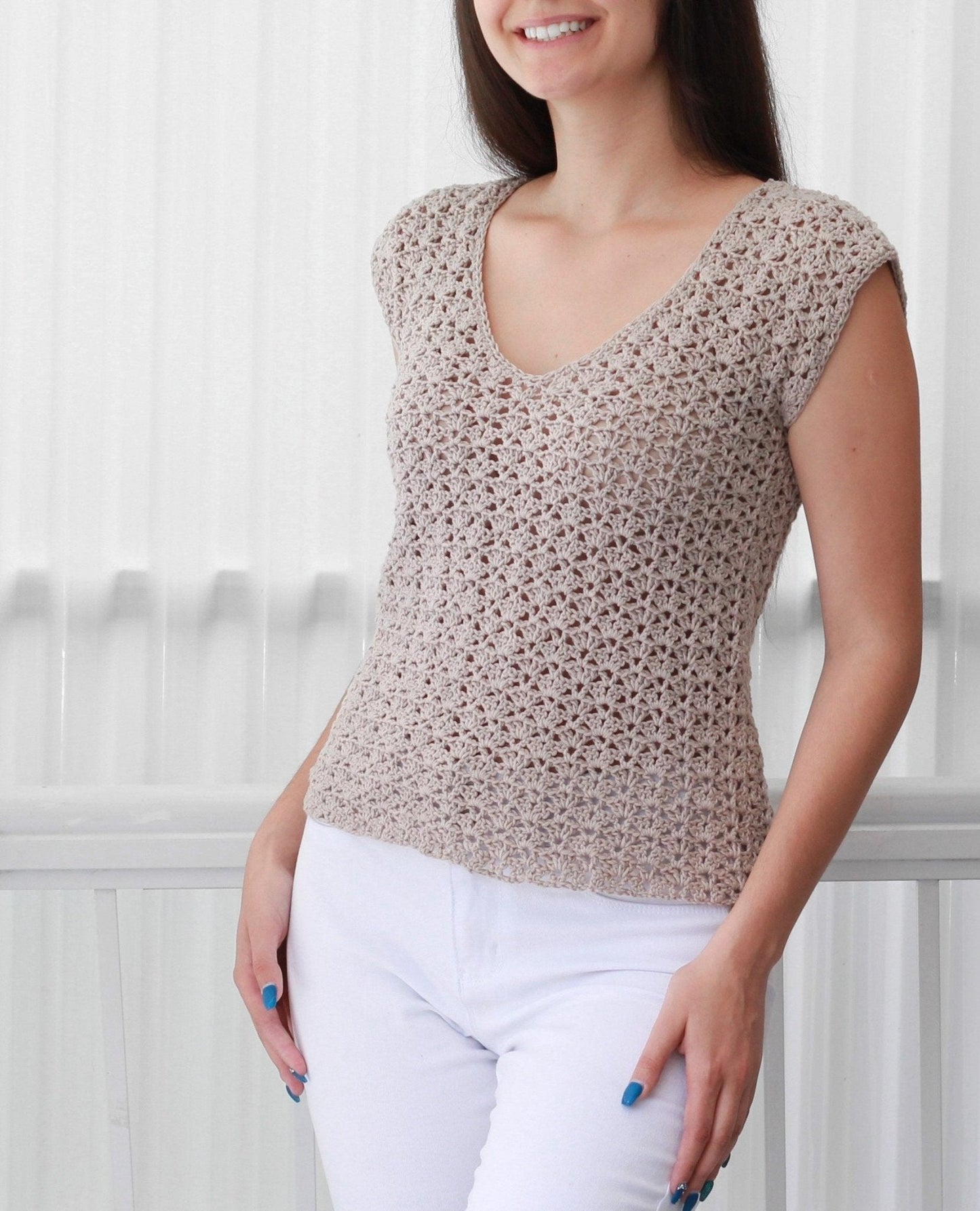 Crochet Pattern SOPHELIS Lace Top – PDF (XS–XXL) - Hakel Liebe