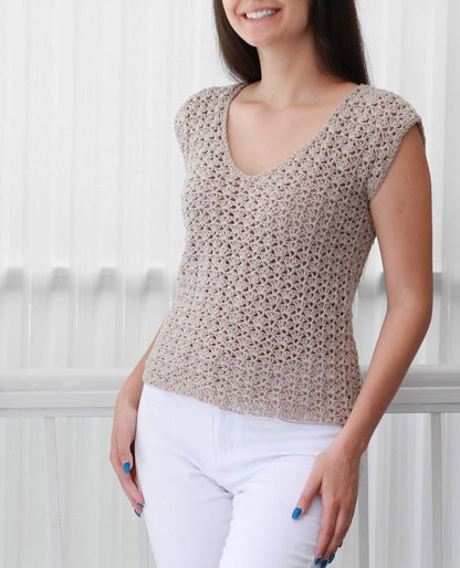 Crochet Pattern SOPHELIS Lace Top – PDF (XS–XXL) - Hakel Liebe