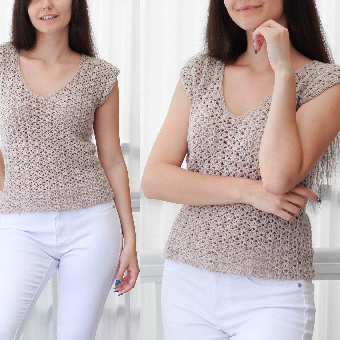 Crochet Pattern SOPHELIS Lace Top – PDF (XS–XXL) - Hakel Liebe