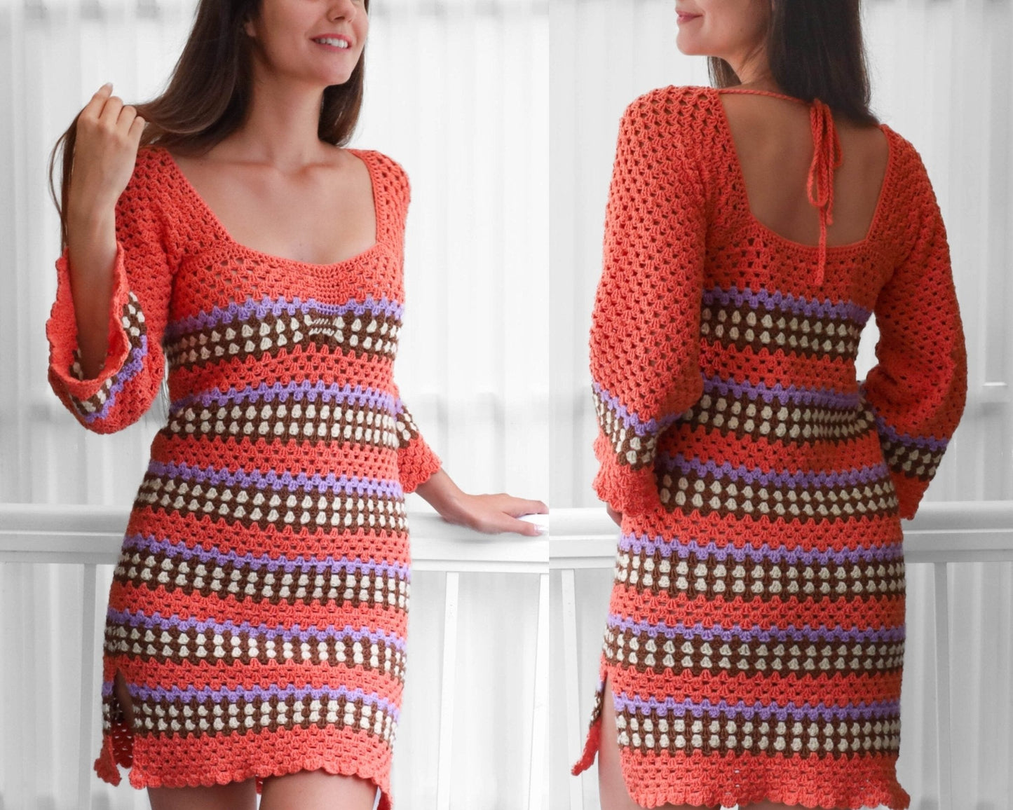 Crochet Pattern GRANNOVIA Fitted Dress – PDF (XS–3XL) - Hakel Liebe
