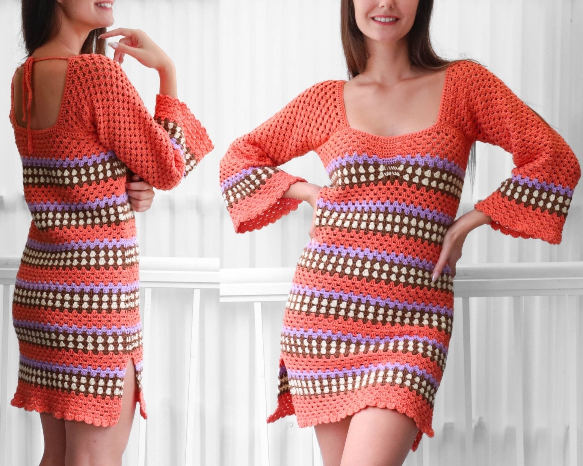 Crochet Pattern GRANNOVIA Fitted Dress – PDF (XS–3XL) - Hakel Liebe