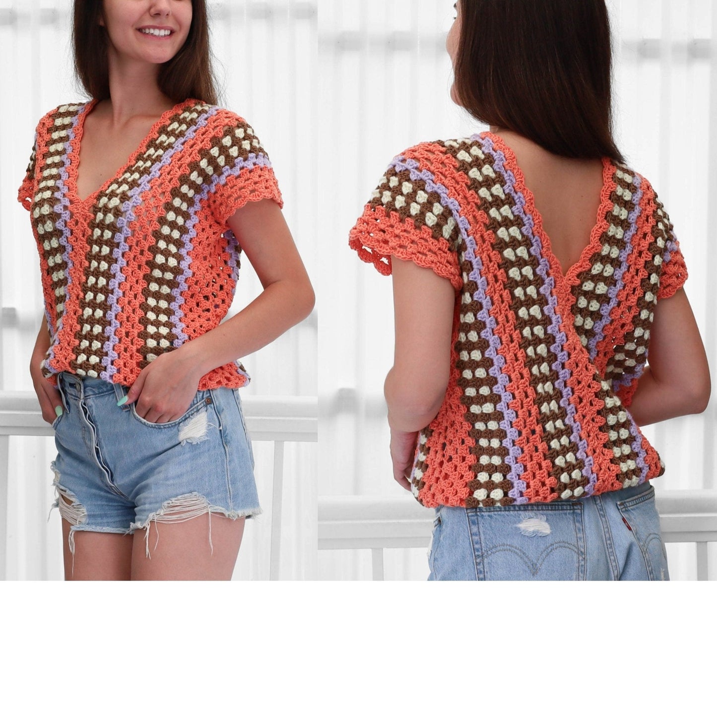 Crochet Pattern POPOVIAS Top – PDF (XS–3XL) - Hakel Liebe