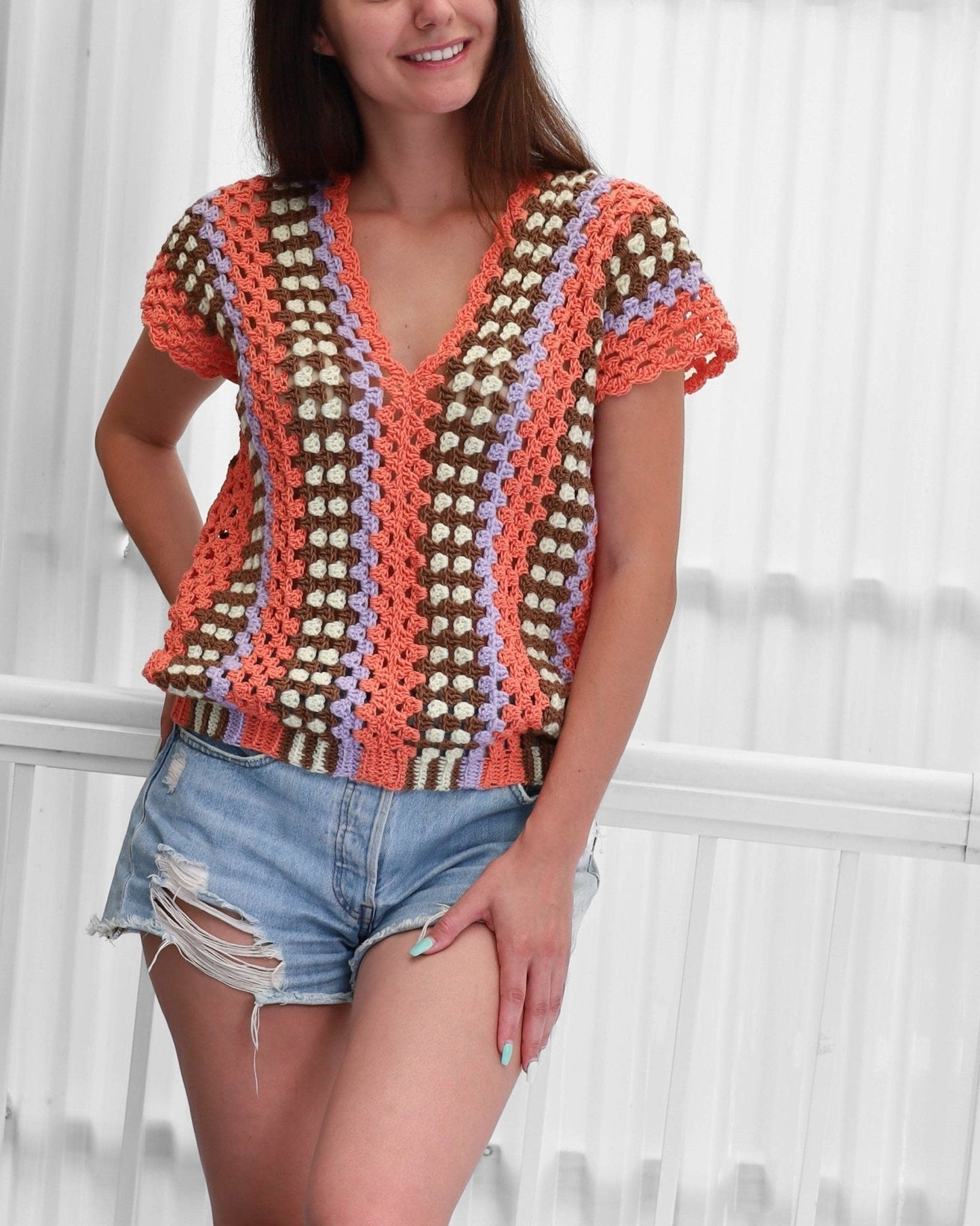 Crochet Pattern POPOVIAS Top – PDF (XS–3XL) - Hakel Liebe