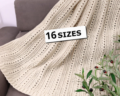 Crochet Pattern TUSCOVIA Blanket – 16 Sizes PDF - Hakel Liebe