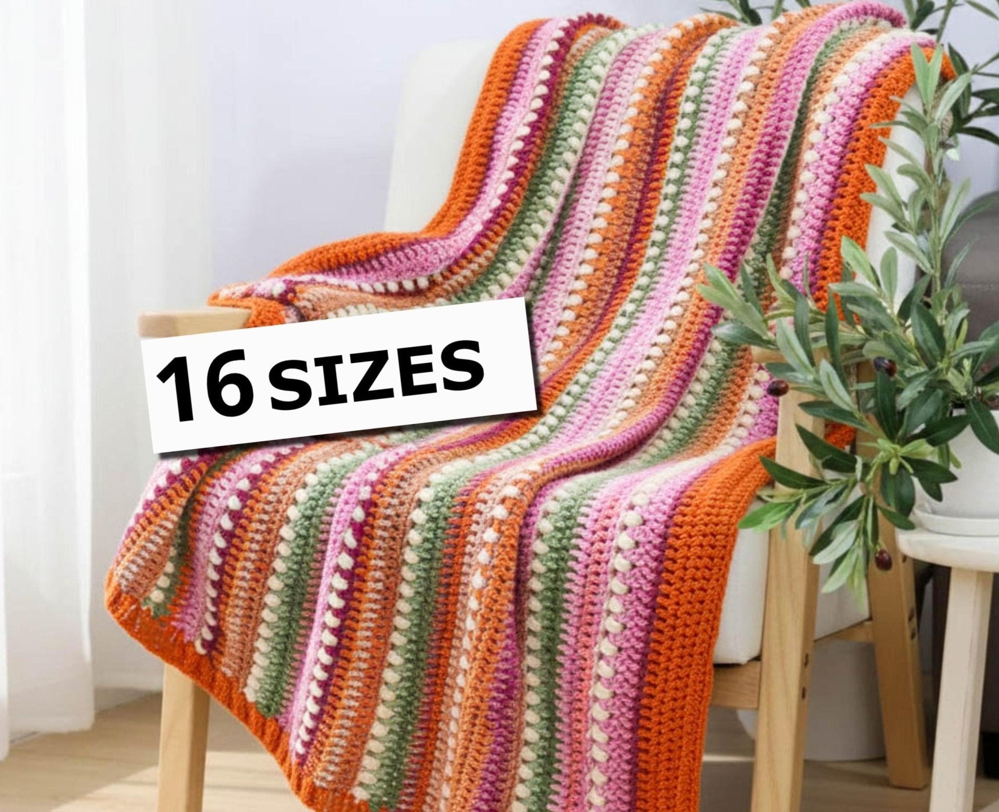 Crochet Pattern TUSCOVIA Blanket – 16 Sizes PDF - Hakel Liebe