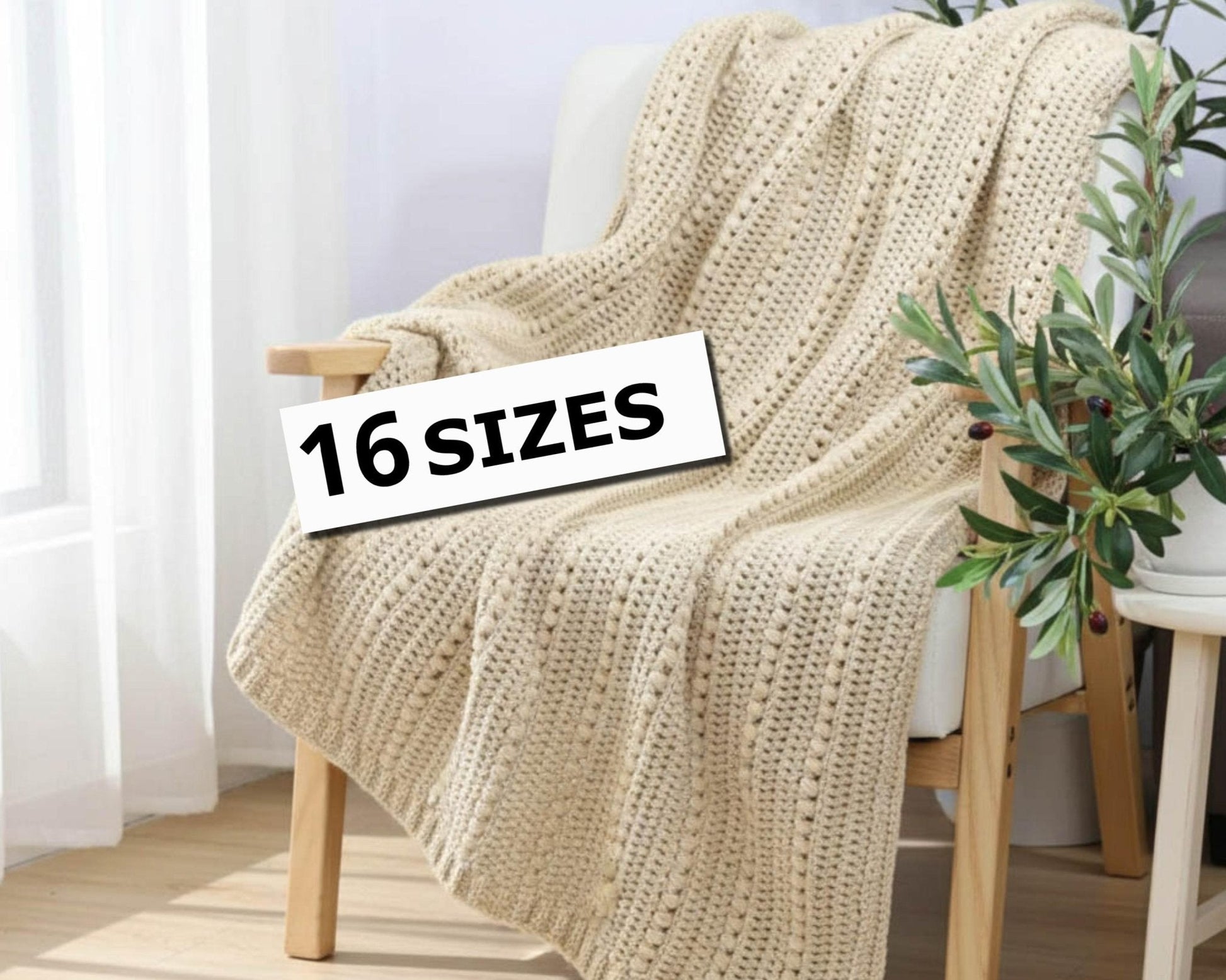 Crochet Pattern TUSCOVIA Blanket – 16 Sizes PDF - Hakel Liebe