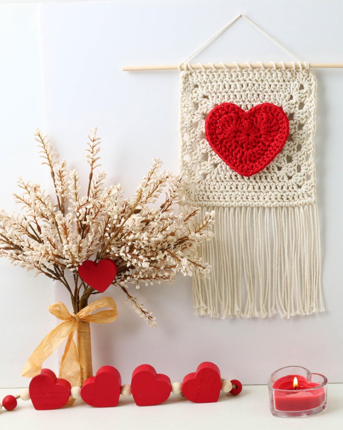 Crochet Pattern VALENTELIS Heart Wall Decor – PDF - Hakel Liebe