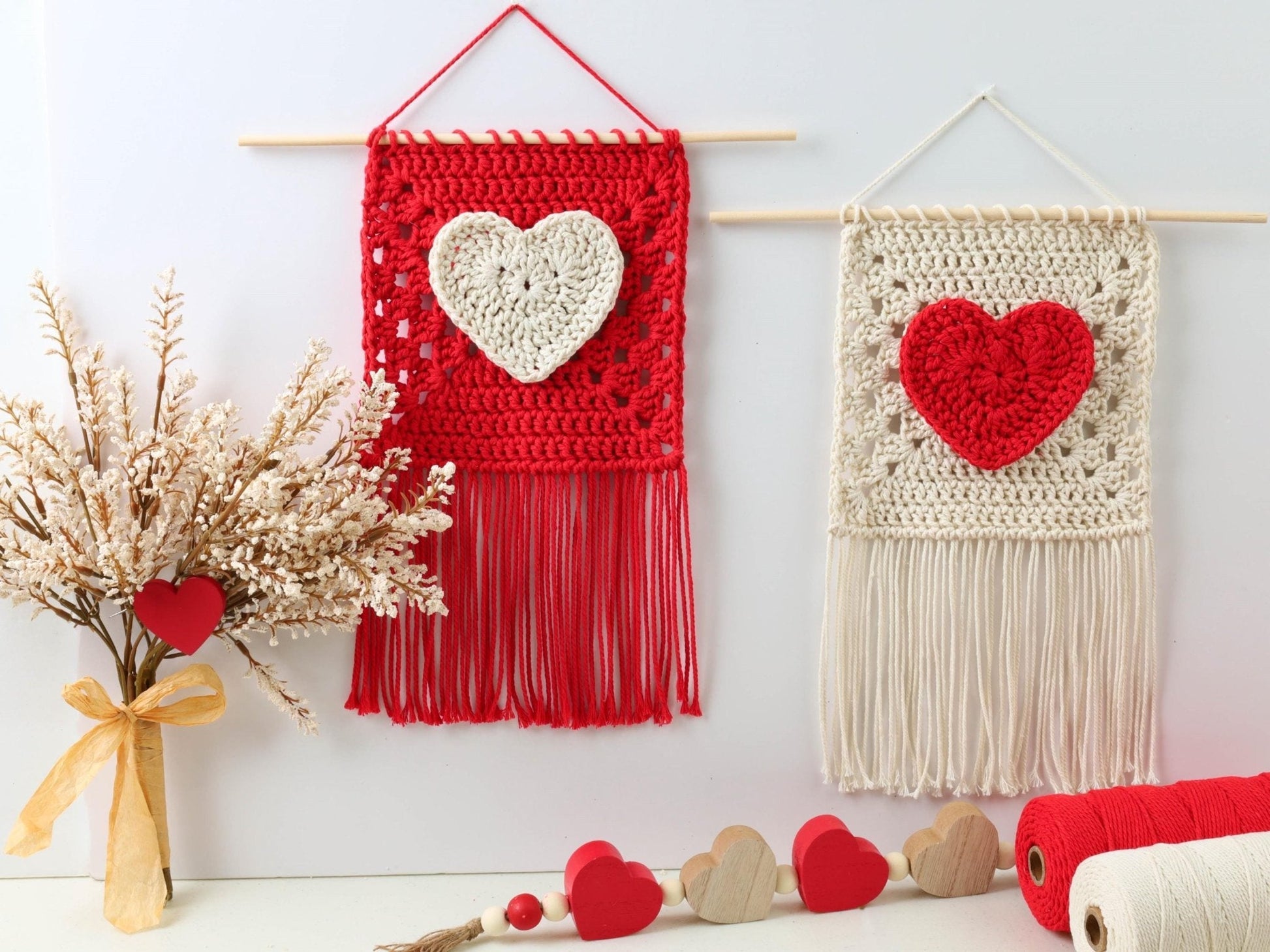 Crochet Pattern VALENTELIS Heart Wall Decor – PDF - Hakel Liebe