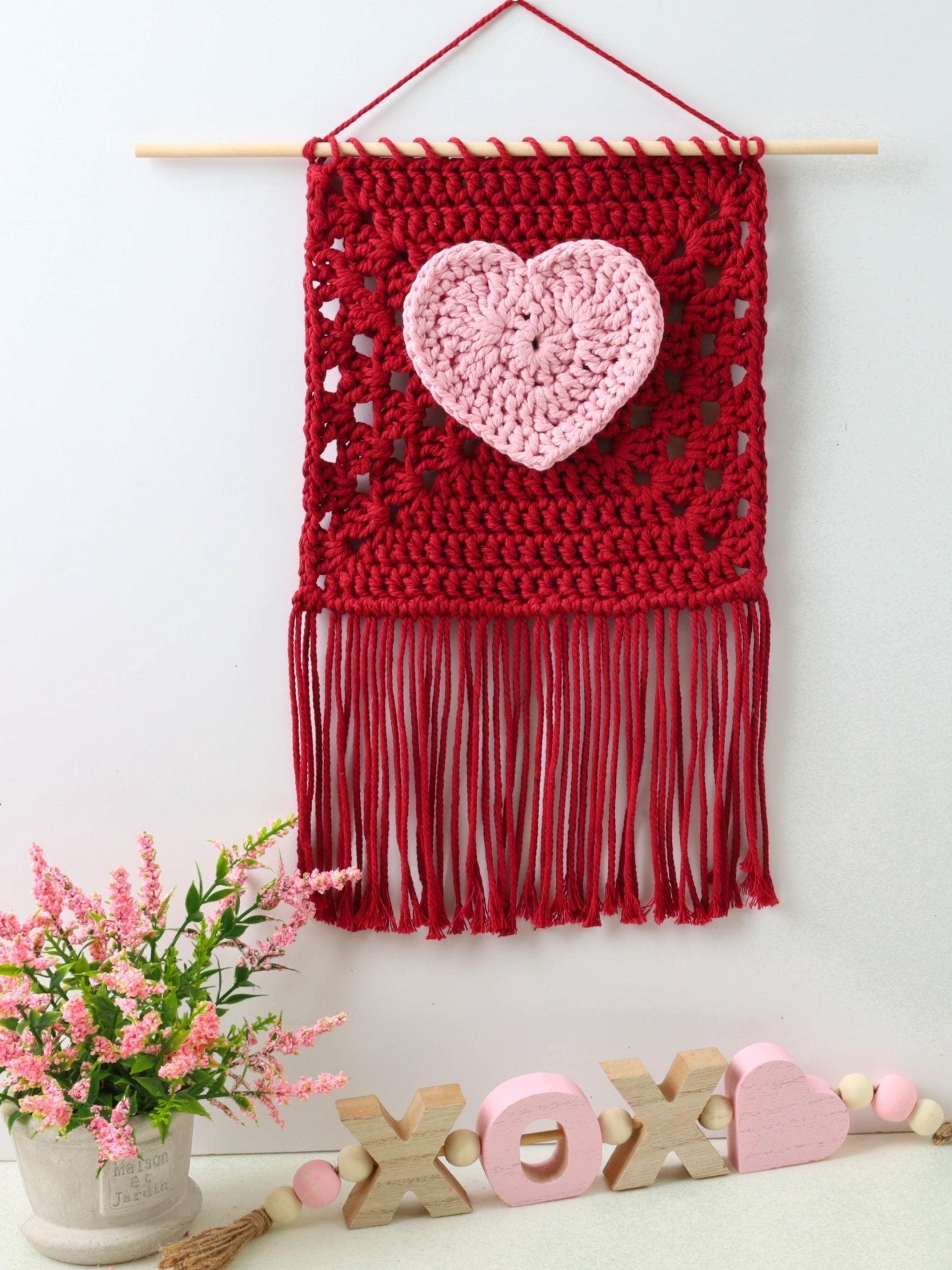 Crochet Pattern VALENTELIS Heart Wall Decor – PDF - Hakel Liebe
