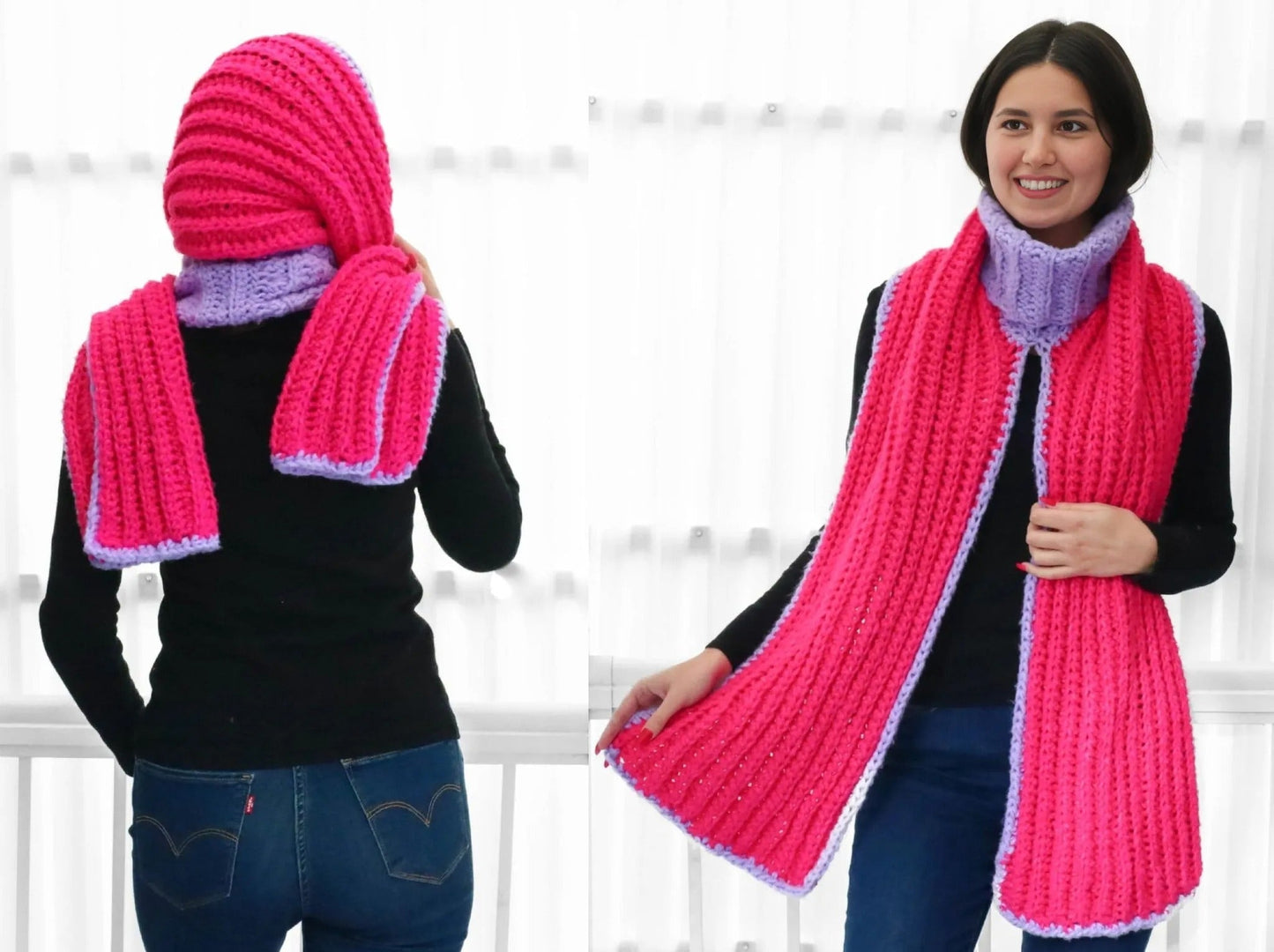 Crochet Pattern HOODELIS 3-in-1 Turtleneck Scarf – PDF - Hakel Liebe