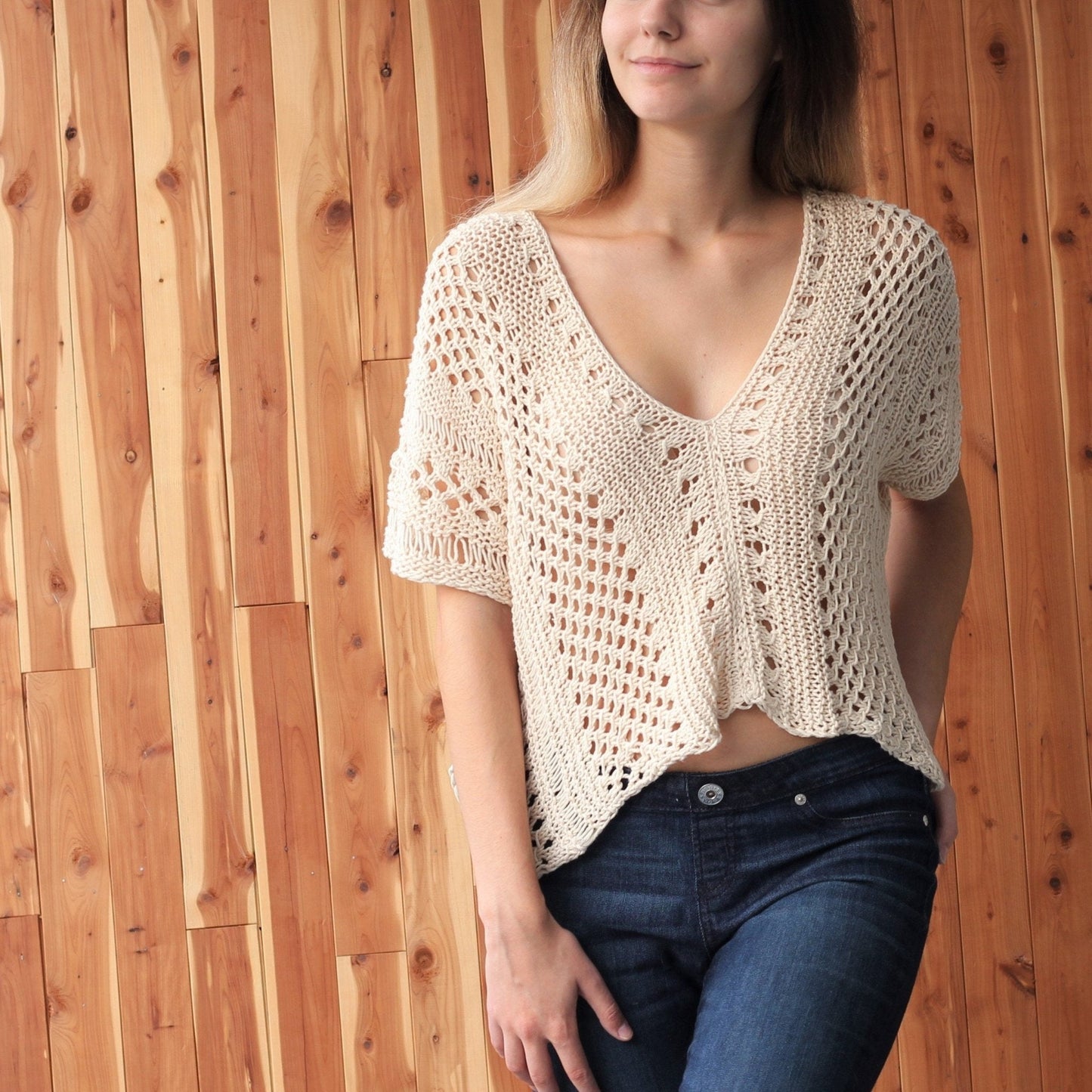 Knitting Pattern KNITELIS Lace Top – PDF (XS–2XL) - Hakel Liebe