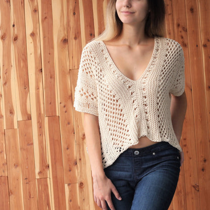 Knitting Pattern KNITELIS Lace Top – PDF (XS–2XL) - Hakel Liebe