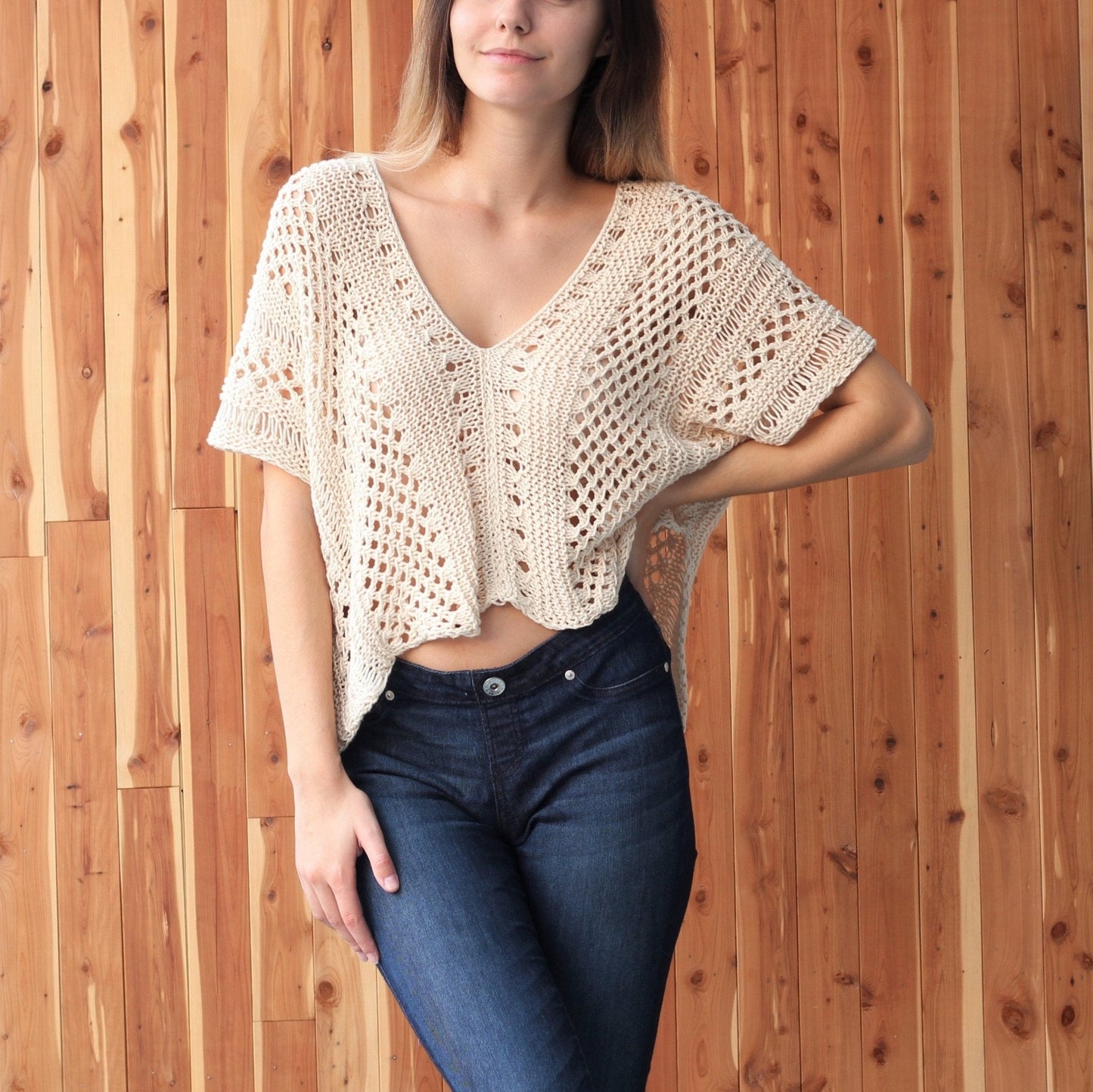 Knitting Pattern KNITELIS Lace Top – PDF (XS–2XL) - Hakel Liebe