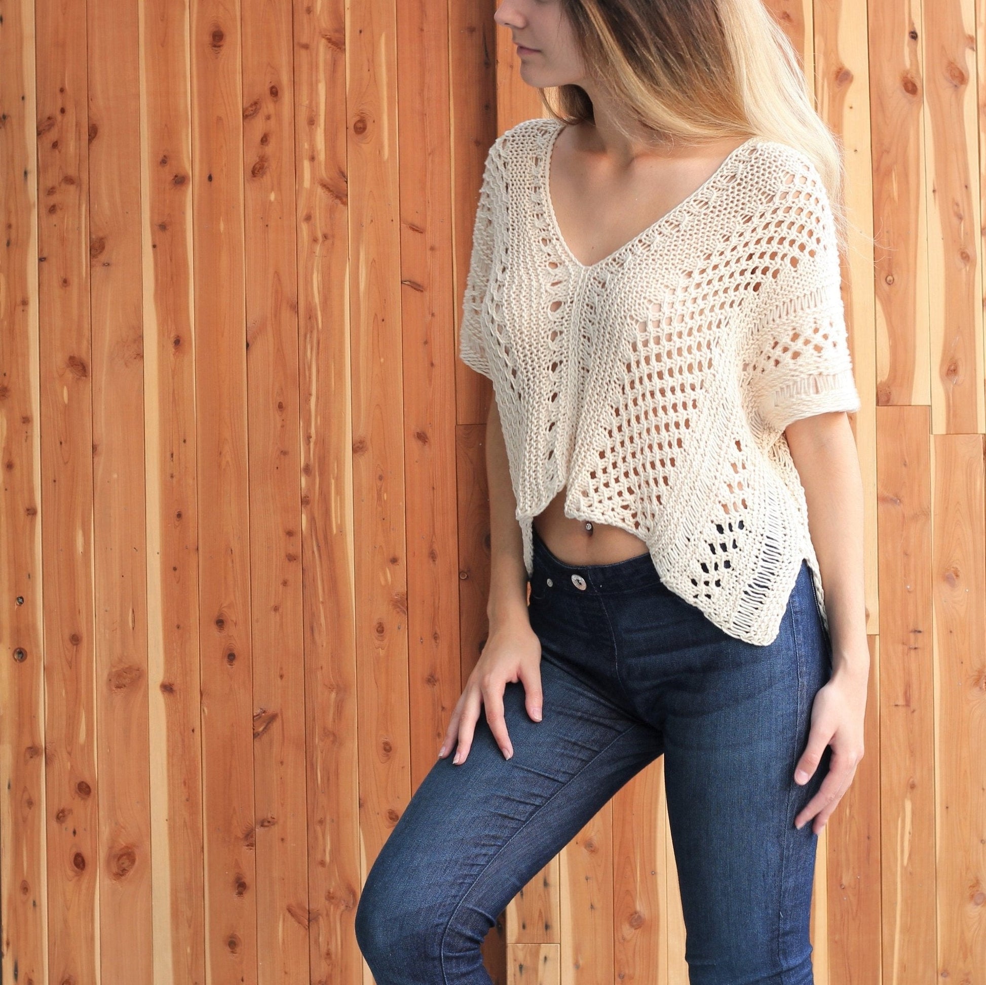 Knitting Pattern KNITELIS Lace Top – PDF (XS–2XL) - Hakel Liebe