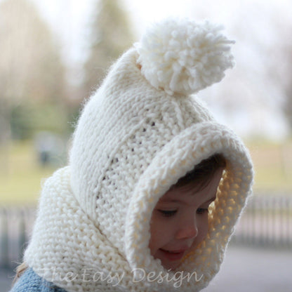 Knitting Pattern BAMBELIS Hooded Cowl – PDF (12M–Adult) - Hakel Liebe